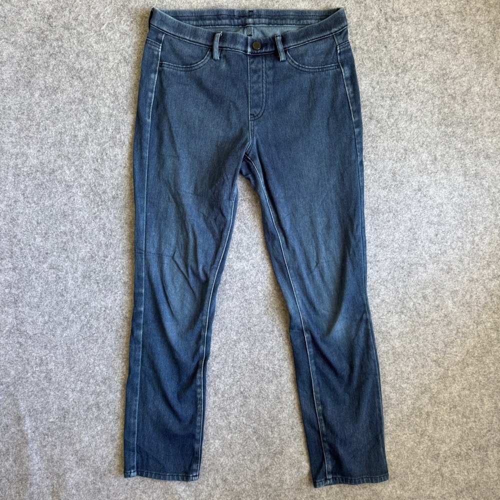 Uniqlo Womens Denim Leggings Pants S Blue High Stretch Pull On Slim Fit